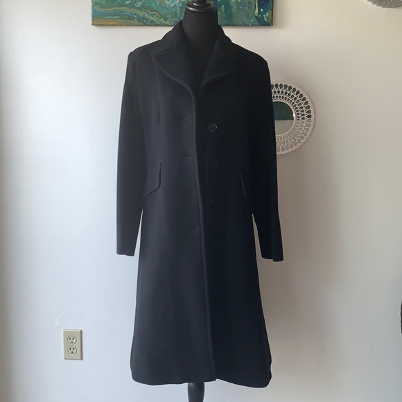 Pendleton Jackets & Blazers - Vintage Pendleton Lambswool Cashmere Black Peacoat Single Row Button Womens 12P